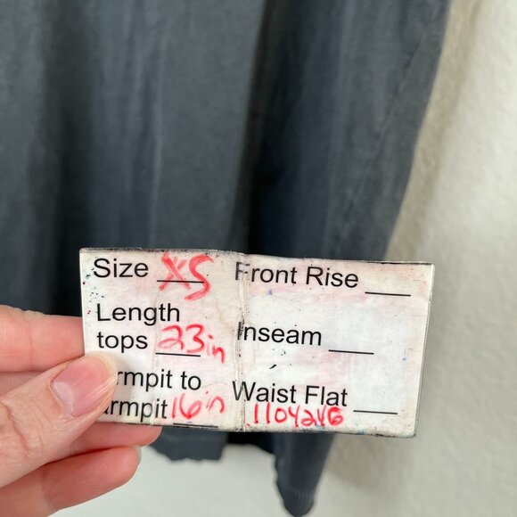 Figue Gray boho Embellished distressed Tee XS Cotton Womens Casual T-Shirt - Picture 12 of 12